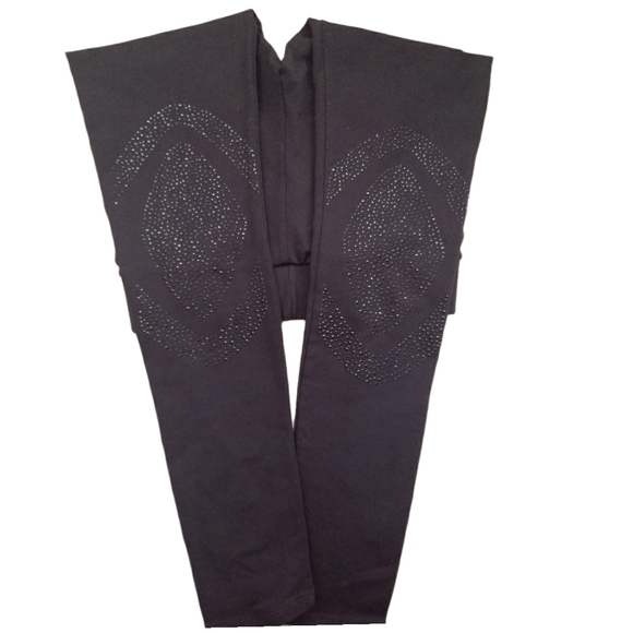 BCBG Leggings Small Black Beaded Ankle Length Size XS/S - Picture 3 of 5